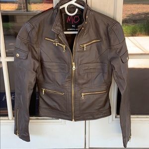 Brown  MO by Members Only Leather Jacket